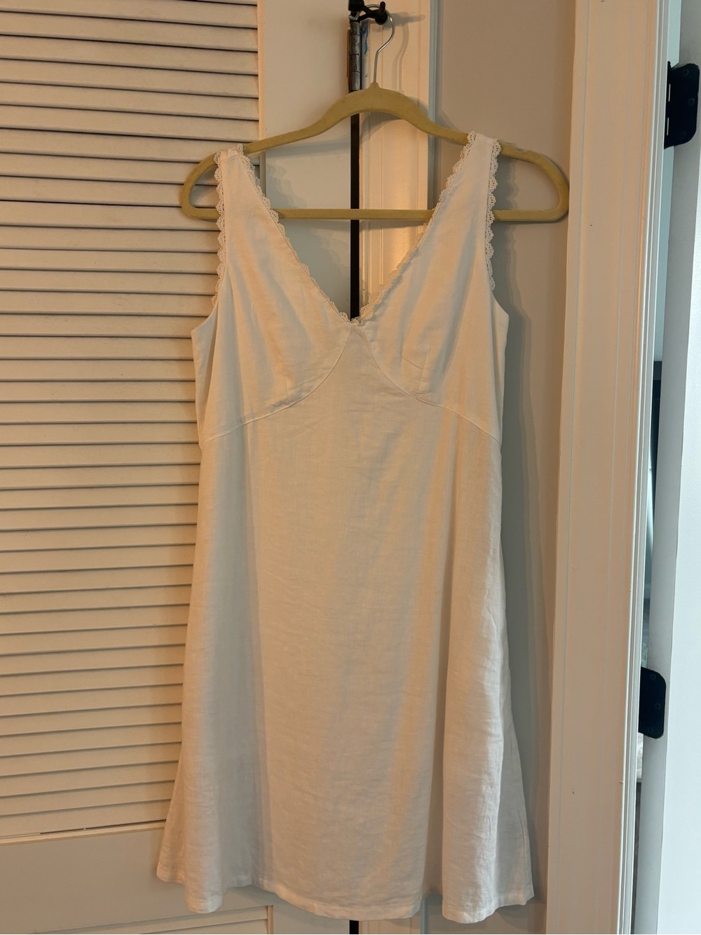 White linen dress